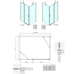 POLYSAN - ZOOM BLACK sprchové dvere 1200, číre sklo ZL1312B