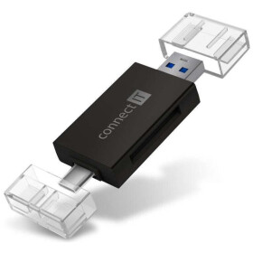 CONNECT IT čierna / čítačka SD a MikroSD kariet / USB-A amp; USB-C (CFF-1020-BK)