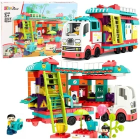 LEANTOYS Stavebnica Rozkladací karavan