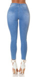 Sexy skinny džínsy s vysokým pásom "perfect blue" roztrhané denimblue 44