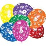 7 ks balóniky všetkých farieb s motívom kvetov - Alvarak