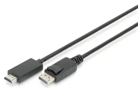 Digitus čierna / Redukčný kábel DisplayPort/HDMI / DP 1.2 - HDMI 2.0 / 4K 60Hz / 3 m (AK-340303-030-S)