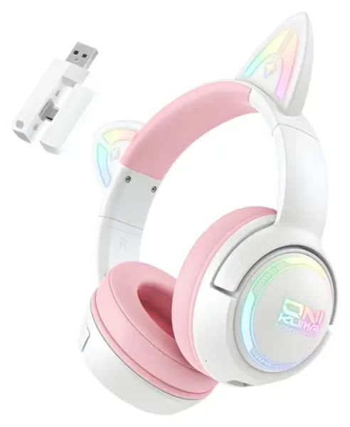 ONIKUMA GT838 ružová / Herné slúchadlá / Bluetooth 5.3 / RGB / výdrž 10 h / USB-C (GT838 Pink)