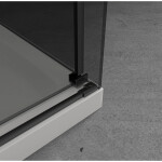 CERANO - Sprchovací kút Lantono L/P - 8 mm - Soft-Close - čierna matná, grafitové sklo - 150x70x195 - posuvný CER-8050BD7531