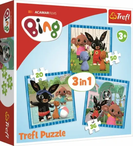 Trefl - Puzzle - Bing: Zábava s priateľmi 3v1