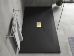 MEXEN/S - Hugo sprchová vanička SMC 150x100, čierna, krytka zlatá 42701015-G