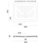 GSI - Keramická sprchová vanička, obdĺžnik 90x70x4cm, biela ExtraGlaze 47090711