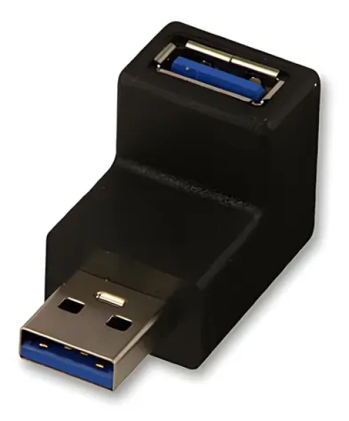 Lindy čierna / Adaptér / USB-A (M) - USB-A (F) / 90 ° / USB 3.0 (71261)
