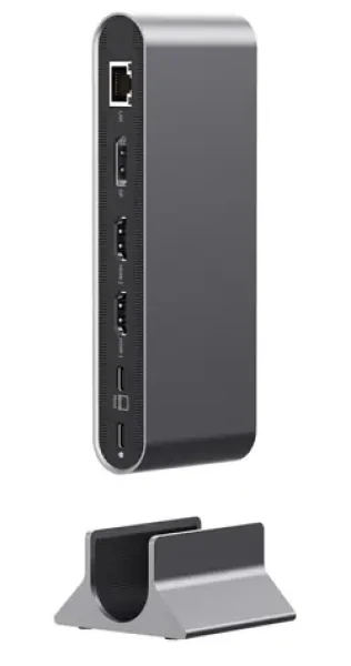 Acer 15v1 strieborná / Dokovacia stanica / USB-C / 2× HDMI 4K / DisplayPort 8K / 100W PD / RJ45 (HP.DSCAB.022)