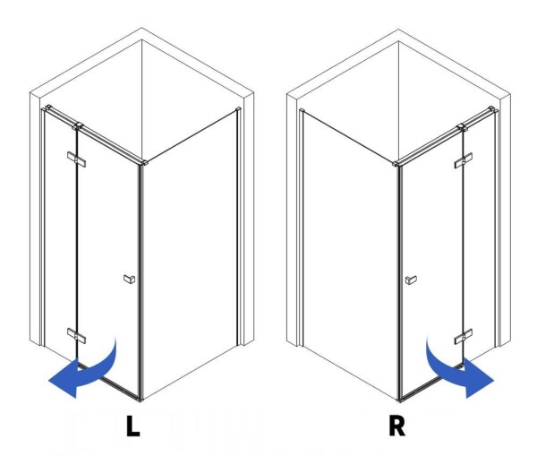 REA/S - Sprchovací kút Atlas 100x80 Chrome vľavo KPL-K4364