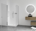 CERANO - Sprchovací kút Antelo L/P - 6 mm - chróm, transparentné sklo - 80x70x190 - otočný CER-8050BD7508