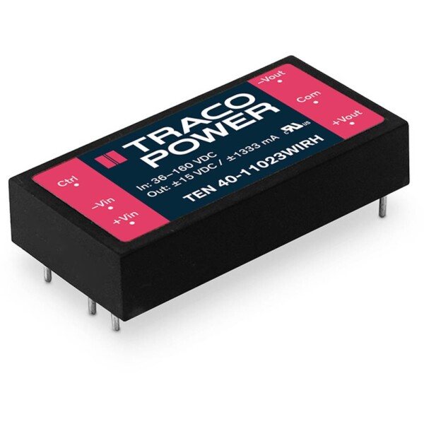 TracoPower TEN 40-11015WIRH DC / DC menič napätia, DPS 110 V/DC 24 V/DC 1.666 A 40 W Počet výstupov: 1 x; TEN 40-11015WIRH