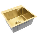 REA REA - Oceľový drez Leo 40 BRUSH GOLD ZLE-06001
