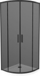 MEXEN/S - Rio sprchovací kút štvrťkruh 80x80, grafit, čierna + biela vanička so sifónom 863-080-080-70-40-4110B