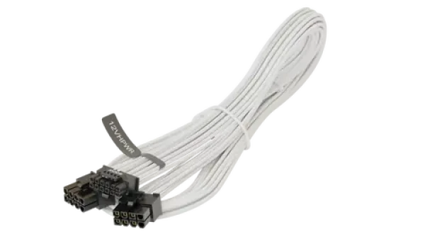 Seasonic 12VHPWR PCIe 5.0 Adapter pre napájanie grafických kariet - biely oplet (12VHPWR cable W)