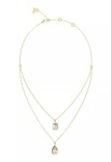 Guess Pozlátený dvojitý náhrdelník s kubickými zirkónmi 4G Light JUBN05242JWYGT/U