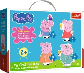 Trefl Baby puzzle Prasiatko Peppa 4v1/3, 4, 5, 6 dielikov