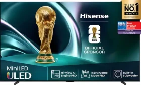 100" Hisense 100U7Q čierna / Televízia / Mini-LED / QLED / 4K UHD / 165Hz / 4X HDMI / Wi-Fi / LAN (100U7Q)