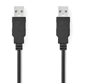 Nedis USB 2.0 čierna / Kábel / USB-A - USB-A / 18 W / 480 Mbps / 2 m (CCGL60000BK20)