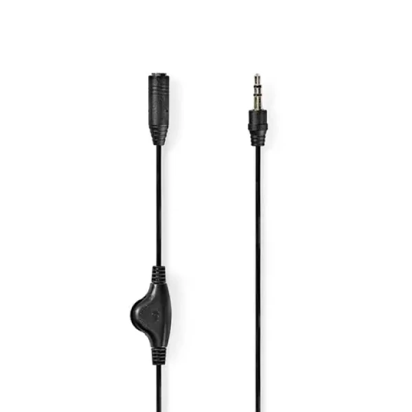 Nedis Stereo Audio kábel jack 3.5 mm (M) - jack 3.5 mm (F) 1.00 m čierna (CAGB22090BK10)