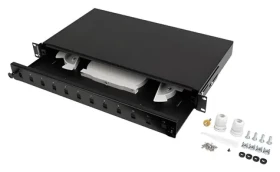Lanberg Optický patch panel 19" 1U / 12× SC Duplex / 12× LC Quad / čierny (FOP1-12SS-LDB)