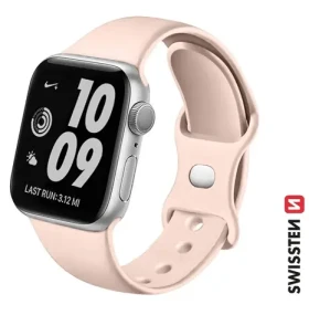 Swissten Silikónový remienok pre Apple Watch 42/44/45/49mm pieskovo ružová (46000115)