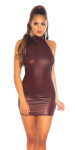 Sexy KouCla Wetlook Neck Minidress BORDEAUX Einheitsgroesse