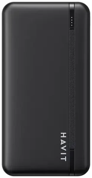 Havit PB90 10000 mAh čierna / Power banka / 2x USB / 1x USB-C / 1x MicroUSB / stav batérie (PB90 black)
