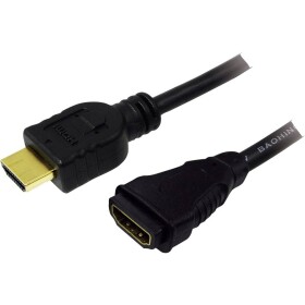 LogiLink HDMI predlžovací kábel Zástrčka HDMI-A, Zásuvka HDMI-A 1.00 m čierna CH0059 4K UHD HDMI kábel; CH0059