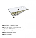 OMNIRES - STONE obdĺžniková sprchová vanička s kamennou štruktúrou, 90 x 100 cm biela mat /BM/ STONE90/100BM