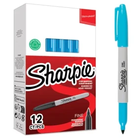 Sharpie Fine svetlo modrá / Popisovač permanentný / okrúhly hrot F / 12 ks (2229136)