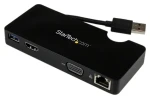 StarTech Mini Docking Station čierna / Dokovacia stanica pre notebooky / USB-A / HDMI / LAN (USB3SMDOCKHV)