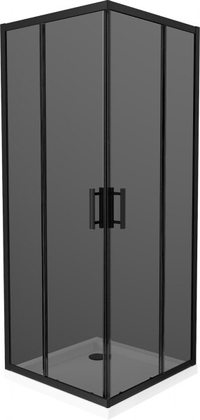 MEXEN/S - Rio sprchovací kút štvorec 90x90, grafit, čierna + biela vanička so sifónom 860-090-090-70-40-4010B