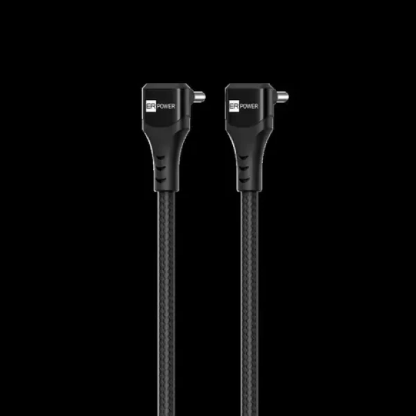 ER Power Double Cobra čierna / Kábel / USB-C/USB-C / PD 100W / uhlové konektory 90 ° / 1,5 m (ERPW2CDC-BK)