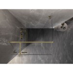 MEXEN/S - Lunar T sprchovací kút dvere krídlové ľavá 90 x 90, transparent, zlato kartáčovaná 834T-090-090-55-00-L