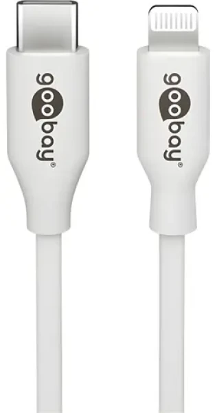 Goobay 39448 biela / Nabíjací a synchronizačný kábel / Lightning - USB-C / 2 m (39448)
