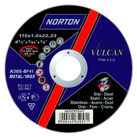 Norton Clipper Vulcan Metal Inox A60S6BF41 / Rezací kotúč na kov a nerez / 125 x 22,23 x 1,0 mm (66252925433)