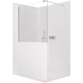 CERANO - Sprchová zástěna Walk-in Onyx Half Round L/P - 8 mm - kulatá vzpěra - chrom, transparentní sklo - 80x100 CER-681607