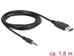 DeLock kábel USB TTL samec 3.5 mm 4 pin stereo jack samec 1.8 m čierna / 3.3 V (83779-D)