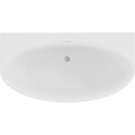 MEXEN/S - Bruna voľne stojaca vaňa nástenná 170 x 88, biela lesk, sifón a prepad nikel kartáčovaný 52731708800-97