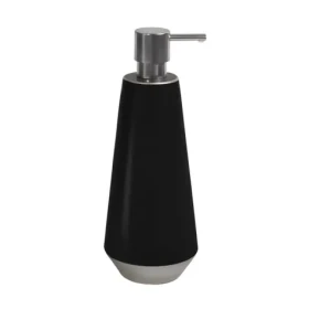 Spirella JOSHUA čierno-strieborná / Dávkovač mydla / keramika / 650 ml / 9 × 9 × 24,5 cm