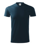 Ťažké tričko s výstrihom do V unisex námornícka modrá XL