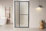 CERANO - Sprchové posuvné dvere Versaro L/P - 6 mm - čierna matná, transparentné sklo - 150x195 - zasúvacie CER-8050BD80335