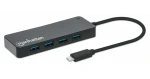 Manhattan 7portový USB-C hub čierny / USB hub / 7x USB-A / USB 3.2 Gen 1 / 5 Gbit/s (168410)