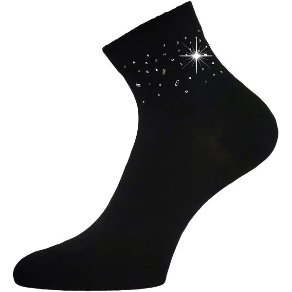 LONKA Ponožky dámské elegantní FLITANA 03 s kamínky ČERNÉ (3 páry) 39-42 126892
