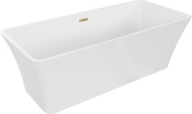 MEXEN/S - Tonia voľne stojaca vaňa 170 x 75, biela, sifón a prepad zlatá kartáčovaná 52171707500-55