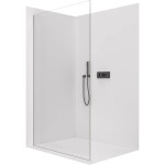 CERANO - Sprchová zástena Walk-in Crystal Ľ/P - 10 mm - bezvzperový systém - čierna matná, transparentné sklo - 120x200 CER-8050BD82671