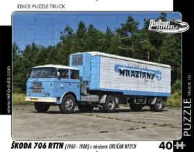 RETRO-AUTA Puzzle TRUCK č.10 Škoda 706 RTTN s návesom Orličan N12CH (1960-1980)