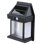 Solight WL918 LED solárna lampáš nástenná čierna / 3000K / 100lm / IP44 / 12x17cm (8592718041748)