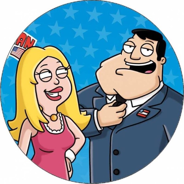Jedlý papier „Americký otec Stan a Francine“ 19,5 cm - Pictu Hap